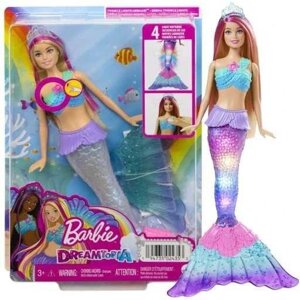Лялька барбі русалока Дрімтопія Сяючий хвостик Barbie Mattel HDJ36