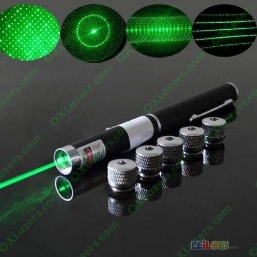 Лазерна указка Green Laser Pointer + 5 насадок від компанії Premium - фото 1