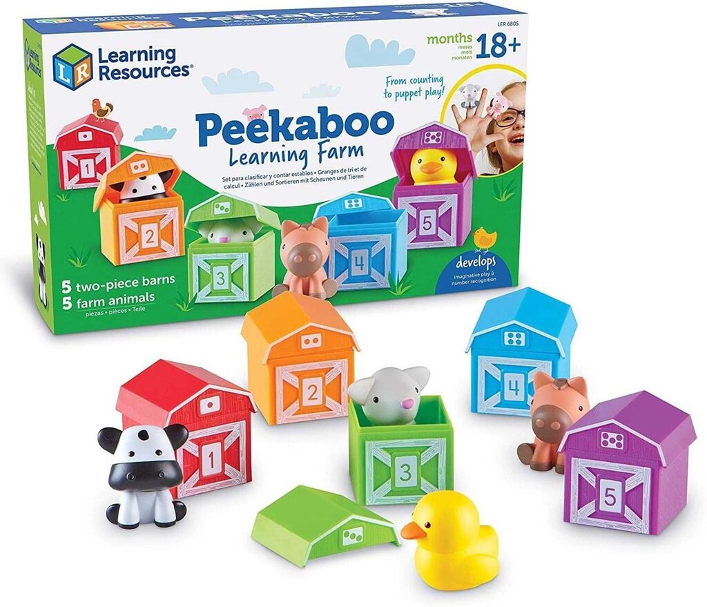 Learning resources Peekaboo Прятки з тваринами на фермі завдяки пікабу від компанії Premium - фото 1