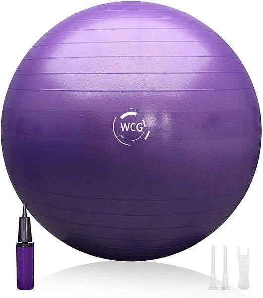 M &#x27, Fitness Yan (Fitball) 55 Anti-Burst 300 кг фіолетовий + насос від компанії Premium - фото 1