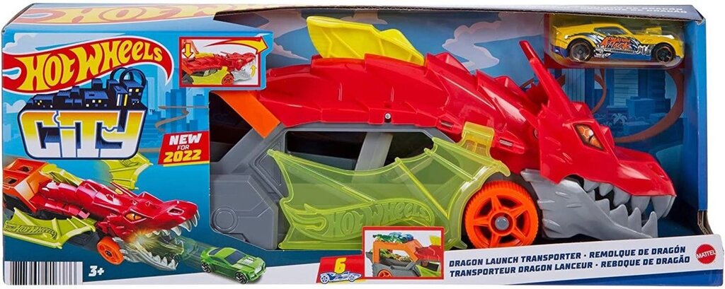 Машинка Hot Wheels Dragon Launch Transporter Пасть дракона від компанії Premium - фото 1