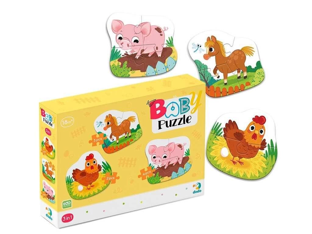 Мегапазлі ферма, baby puzzle DODO 300394, бебі пазли хатні тварини від компанії Premium - фото 1