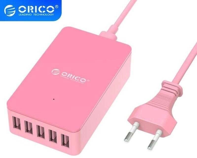 Мережевий зарядний пристрій на 5 портів USB Orico 5 V 8 A 40 W від компанії Premium - фото 1