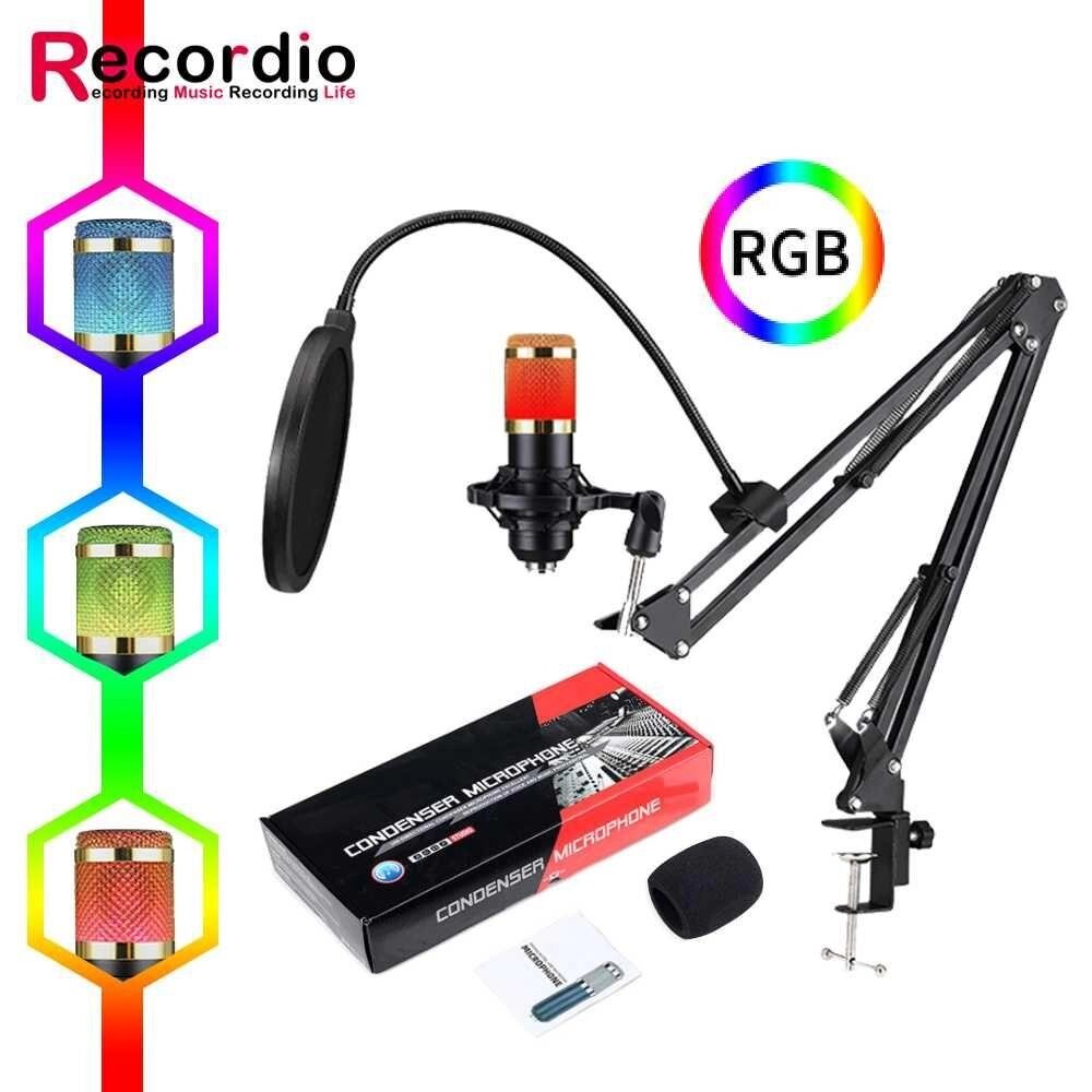 Мікрофон Recordio 900B USB RGB зі стійким та вітрозахистом. від компанії Premium - фото 1