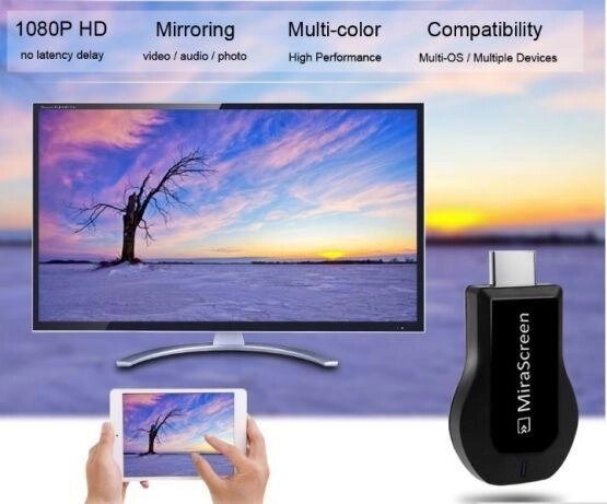 MiraScreen Miracast HDMI-адаптер Wi-Fi для під'єднання телефона до ТВ TV від компанії Premium - фото 1