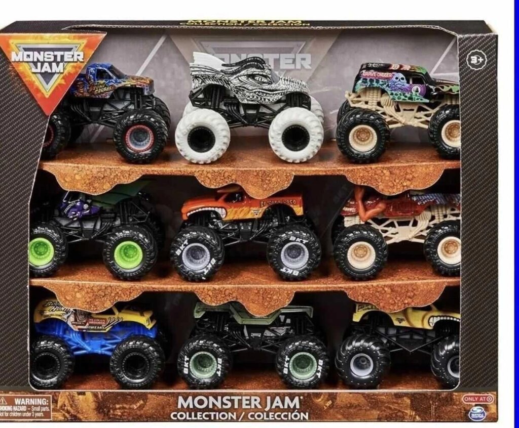 Набір машинок Monster Jam Trucks Diecast Spin Master 9 шт від компанії Premium - фото 1