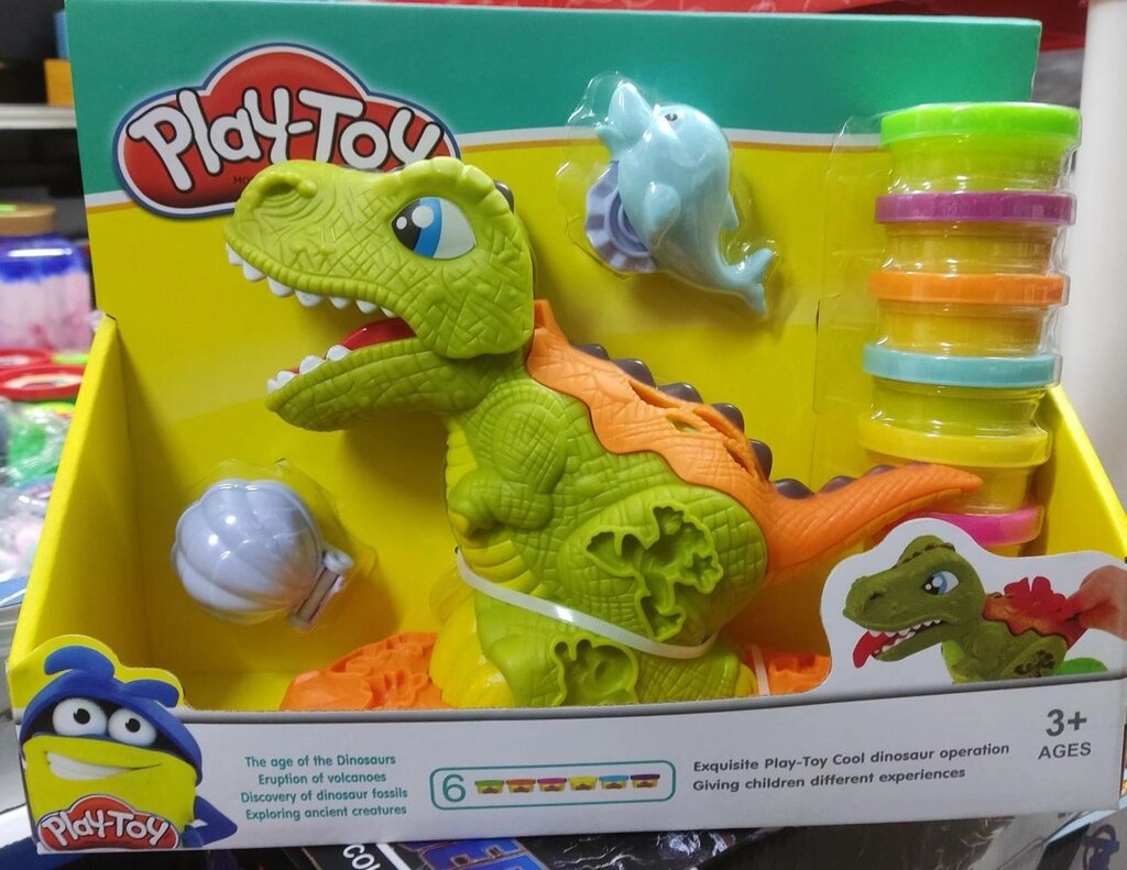 Набір тіста для ліплення play doh Динозаврик SM8041 пластилін від компанії Premium - фото 1