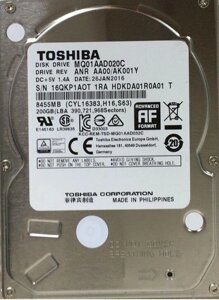 Накопитель HDD 2.5 SATA 200GB toshiba 8MB
