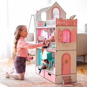 Величезний ляльковий Будиночок Барбі + подарунок меблі Ляльковий будинок