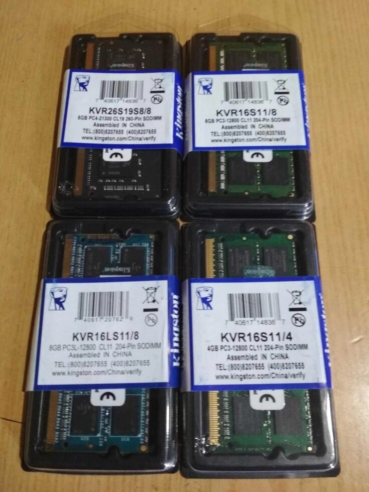 Оперативна пам'ять DDR3,4 SODIMM Kingston Гарантія від компанії Premium - фото 1