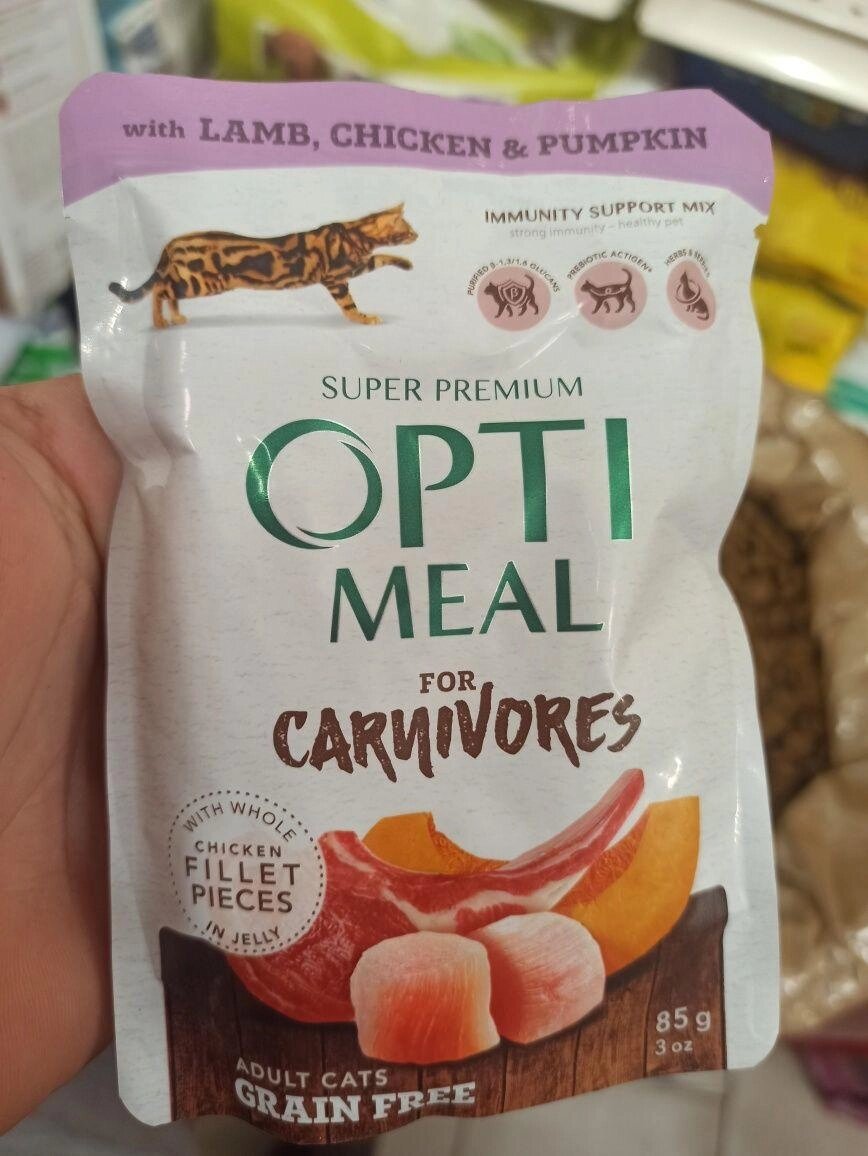 Opti Meal Ягня вологий корм 20 шт. Пауч від компанії Premium - фото 1