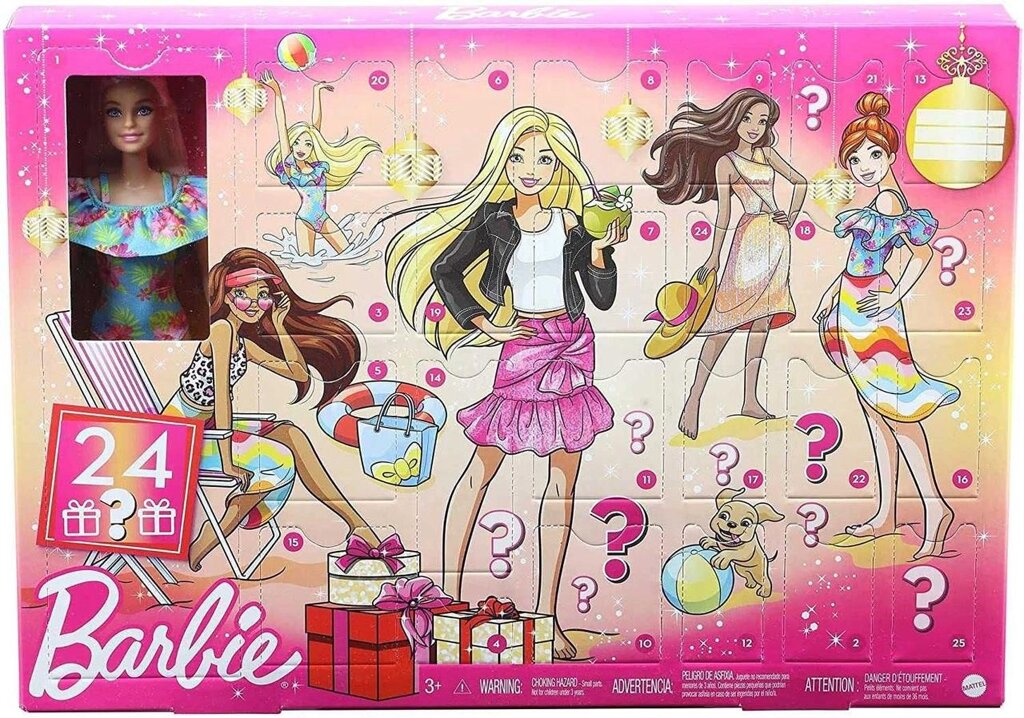 Оригінал Barbie Advent Calendar Різдвяний Адвент календар Лялька Барбі від компанії Premium - фото 1