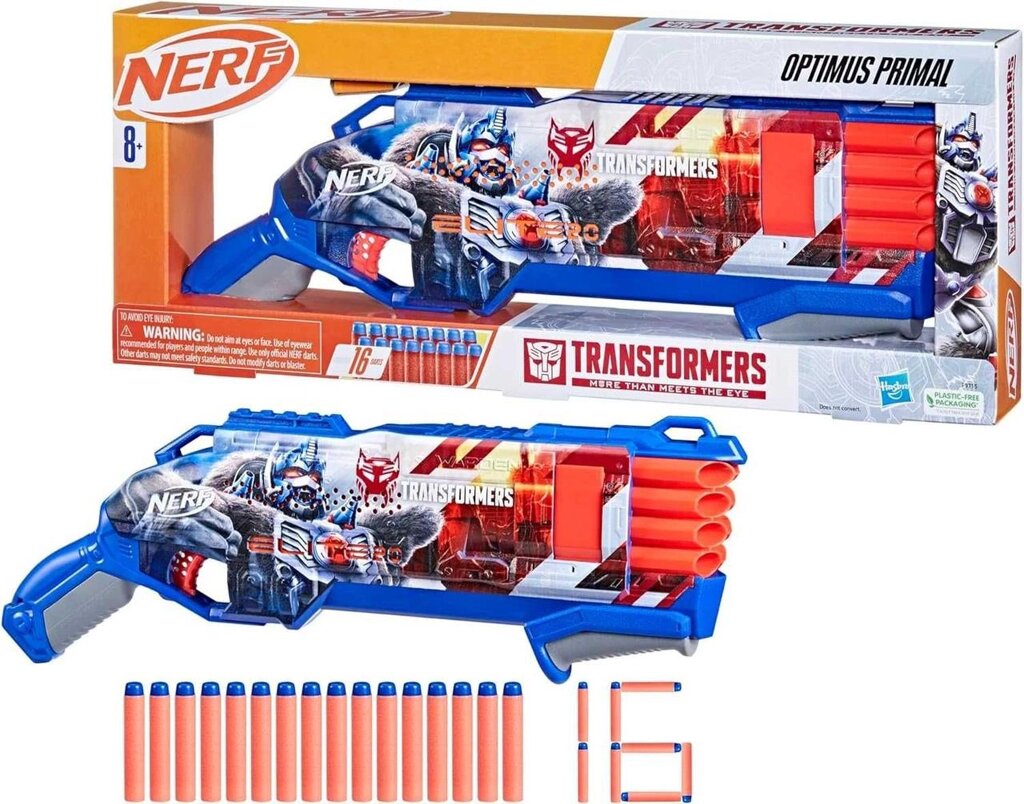 ОРИГІНАЛ! Бластер Нерф Трансформері Оптимус Праймал Nerf Transformers від компанії Premium - фото 1