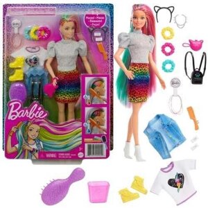 ОРИГІНАЛ! Лялька Барбі Леопард Райдужне волосся Barbie Mattel