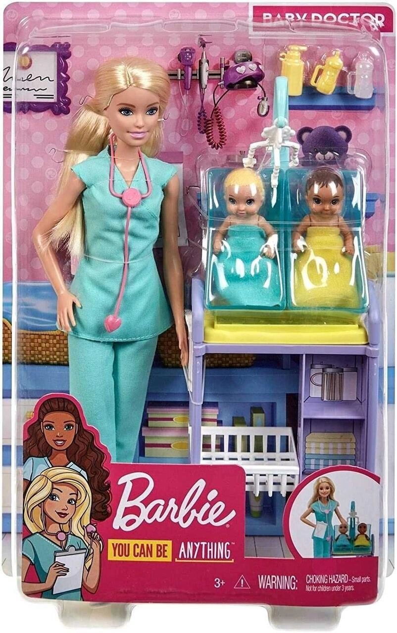 Оригінал Кукла Барбі педіатр лікар з малюками Barbie Baby Doctor від компанії Premium - фото 1