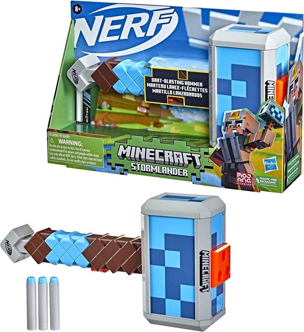 ОРИГІНАЛ! Мелот Нерф Бластер Майнкрафт NERF Minecraft Stormlander Dart від компанії Premium - фото 1