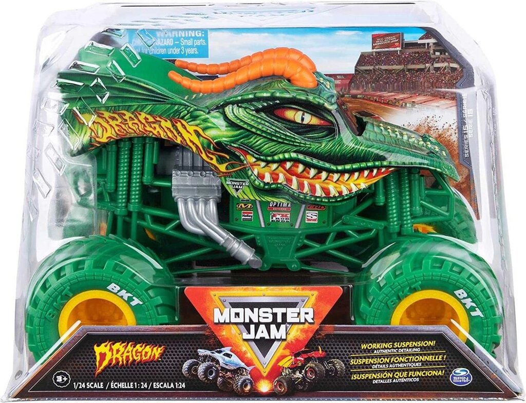 Оригінал Monster Jam Dragon. Монстр-трак Дракон. Металевий кузов від компанії Premium - фото 1