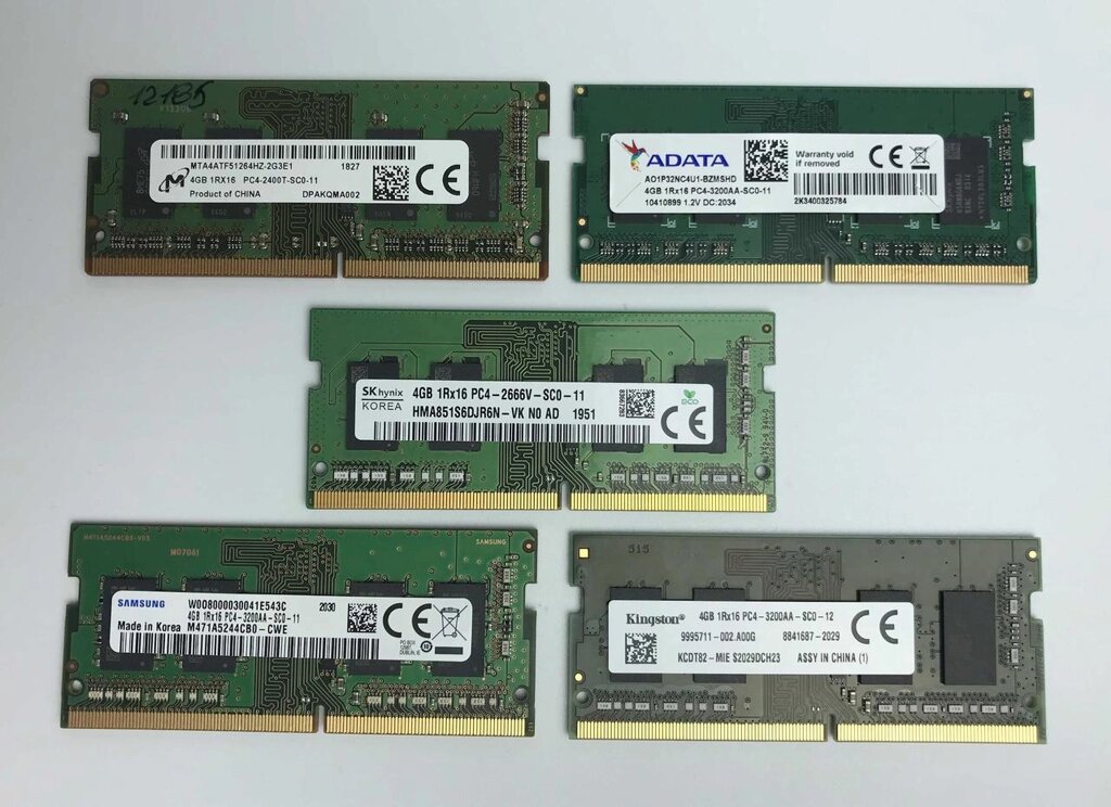 Пам'ять 4GB PC4-2400T 2666V 3200AA DDR4 SO-DIMM Samsung Kingston багато від компанії Premium - фото 1