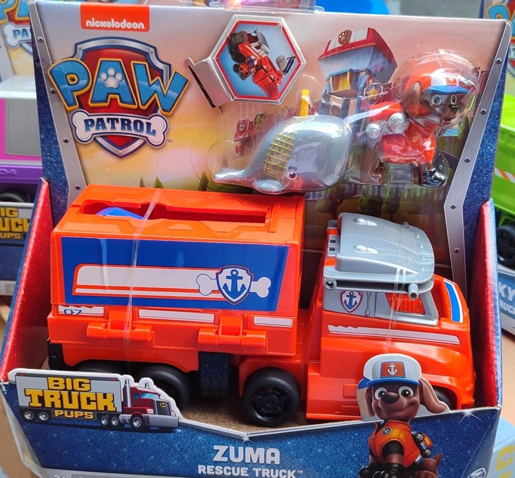 Paw Patrol Big Truck Pup Вантажівка щенячий патруль Зума, Гонщик від компанії Premium - фото 1