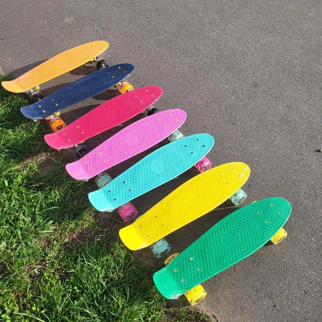 Пеніборд (Penny board), скейт, скейтборд зі світними колесами від компанії Premium - фото 1