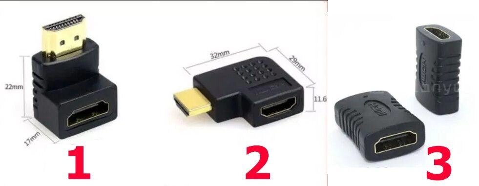 Перехідник кутовий HDMI 90,270 г. кут вертикальний, горизонтальний від компанії Premium - фото 1