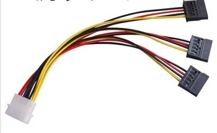 Перехідник Molex (4 Pin IDE) на 3 SATA сплітер кабель іде сата від компанії Premium - фото 1