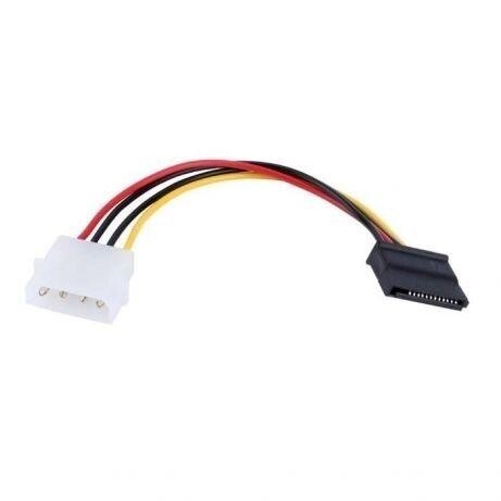 Перехідник живлення MOLEX IDE 4pin -&gt, SATA 15pin кабель подовжувач сата від компанії Premium - фото 1