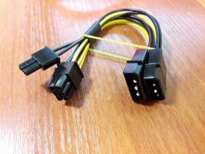 Переходник gpu MOLEX+MOLEX -gt, 8(6+2) pin для PCI-E кабель 18AWG молекс