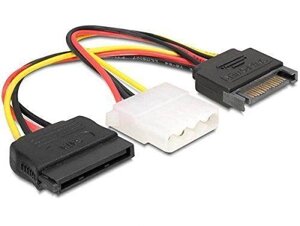 Перехідник з SATA (сата) тато -gt, MOLEX (молекс) тато + SATA мама