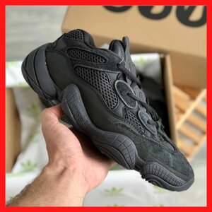 Чоловічі кросівки Adidas Yeezy boost 500 black кросовер