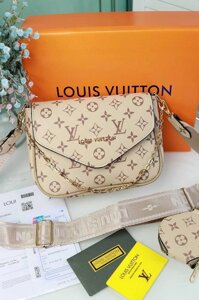 Сумка крос боді Louis Vuitton 2 в 1 Луї Вітон бежева