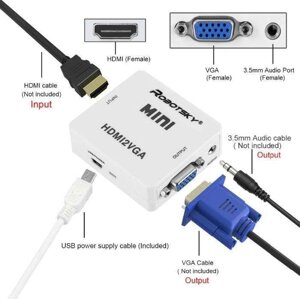 Конвертер перехідник HDMI-&gt, VGA USB-живлення +звук HDMI2VGA T2 т2 ps3 ps4