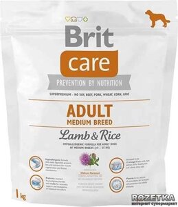 Сухий корм Brit Care Adult Medium Breed Lamb &amp, Rice 1 кг 4.13.830