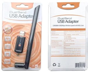 USB 3.0 5DB Wi-Fi адаптер RTL8812 AC1200 1200 Мбіт/с 2 діапазони 2.4+5