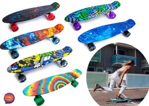 Скейт Пенні борд Best Board 25 світні колеса PennyBoard з принтами