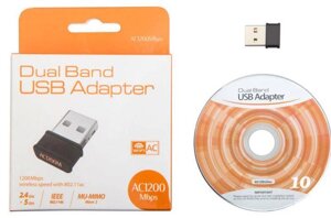 USB 3.0 Wi-Fi адаптер RTL8812 AC1200 1200 Мбіт/с 2 діапазони 2.4+5