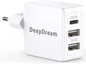 Зарядний пристрій DeepDream 32w 3порти (1usb-c20w,2-USB 12 W) Адаптер