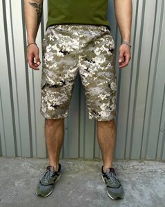 Шорти чоловічі тактичні літні камуфляжні піксель Camo плащівка