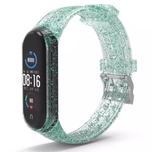 Ремінець із блискітками Glitter Strap для Xiaomi Mi Band 5 6 Green