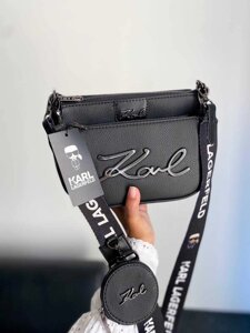 Сумка Karl Lagerfeld 3в1 через плече карл лагерфельд клатч чорний