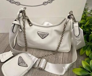 Сумка прада сумка prada біла бежева сумочка жіноча клатч жіночий