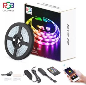 Світлодіодна стрічка 5 м Led на пульті + Bluetooth 5050 стрічка 10 м Rgb