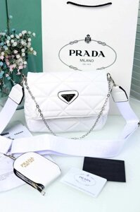 Сумка жіноча Прада біла через плече Prada