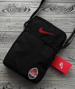 Сумка Nike через плече чоловіча чорна, спортивна барсетка найк шахтар