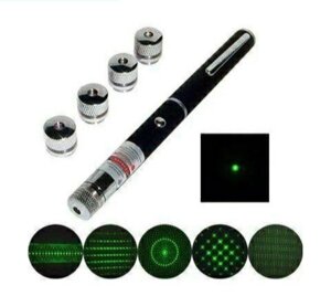 Лазерна указка Green Laser Pointer 302 (5 насадок)