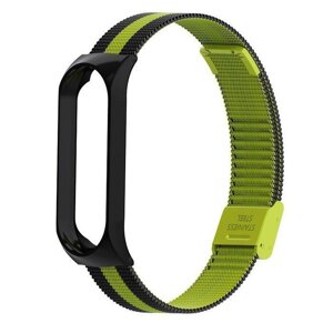 Ремінець Milanese Loop Strap для Xiaomi Mi Band 5 6 Black Green