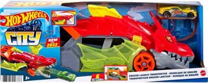 ОРИГІНАЛ! Автовоз Хот Вілс Транспортер Пасть Дракона Hot Wheels Dragon