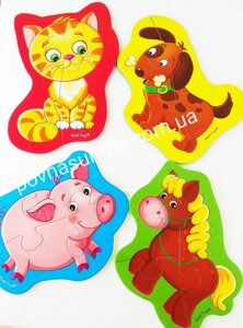 М'які пазли VT1106-87, Baby puzzle Vladi toys VT1106-87, пазли ферми