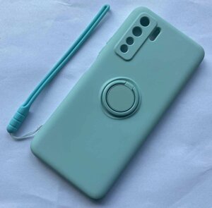 Чохол Huawei Nova 7 SE Силікон Бірюзовий із силіконовим ремінцем