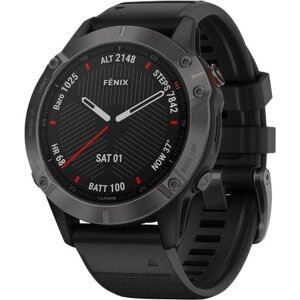 Спортивний годинник Garmin Fenix 6 Sapphire Сarbon Grey DLC with Black Band (010-02158-10/11) 010-02158-11